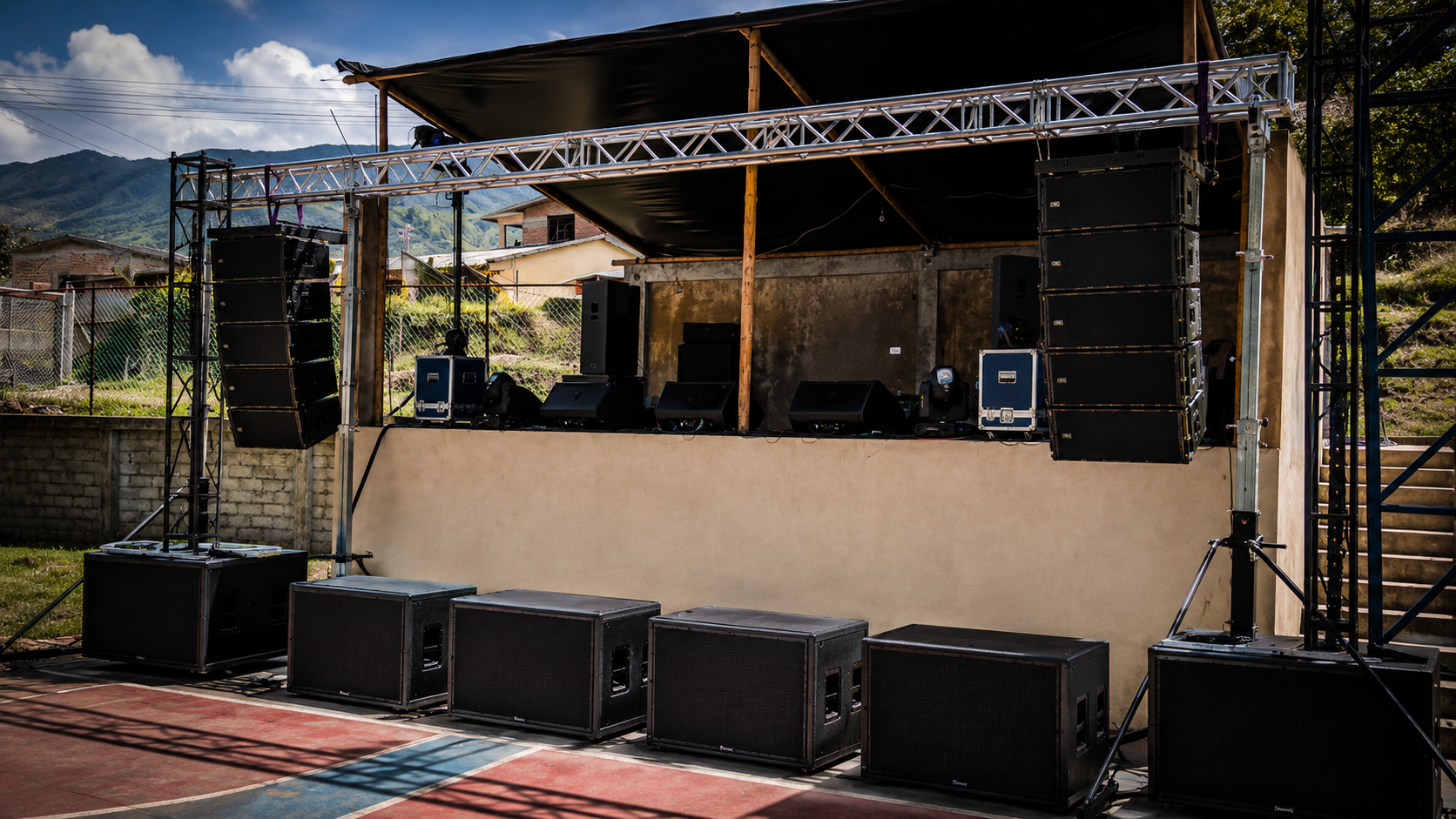 Sistema de sonido profesional para evento